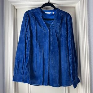 Soft Surroundings Royal Blue Velvet Blouse
